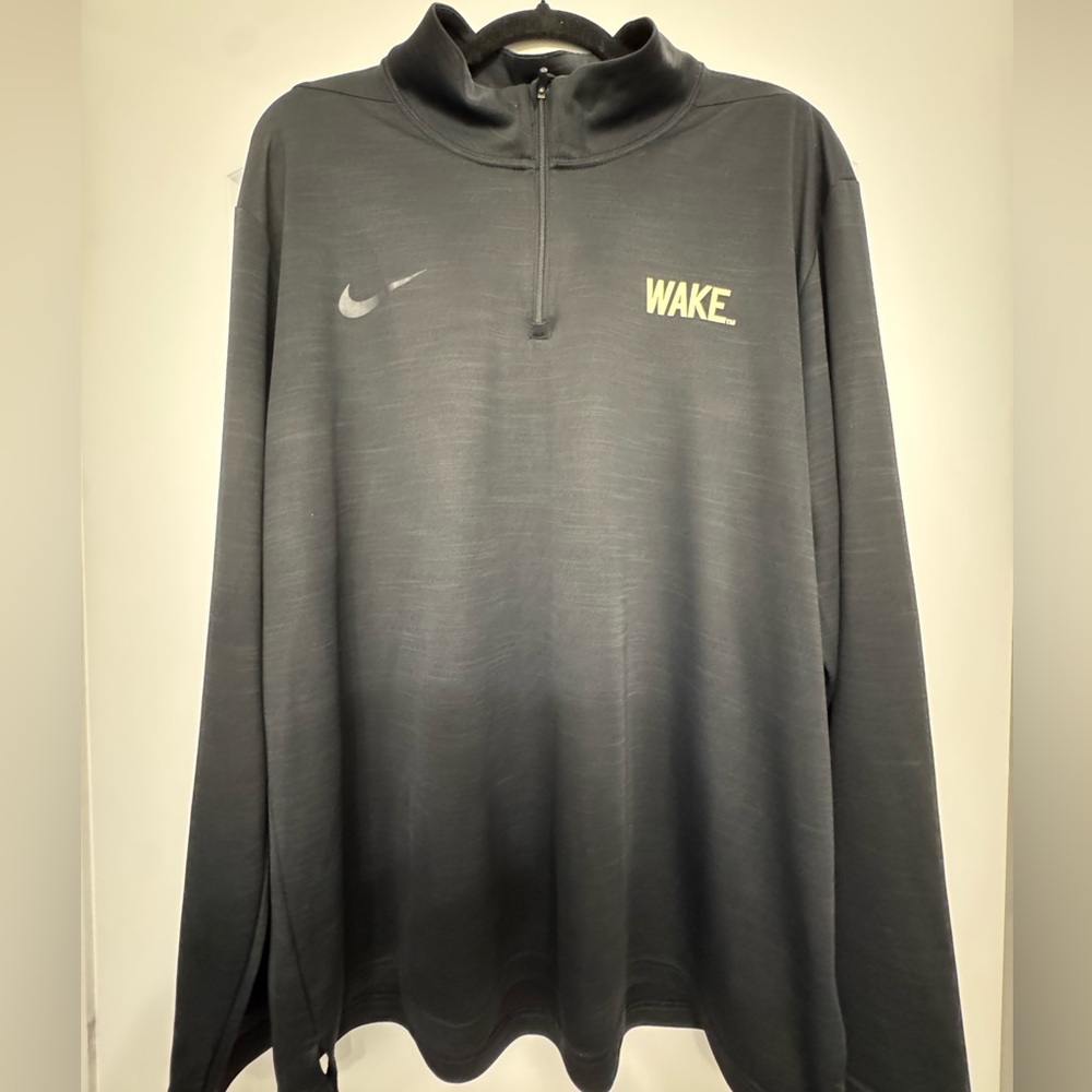 Nike mock neck Black Quarter-Zip Pullover with Wake Forest Logo